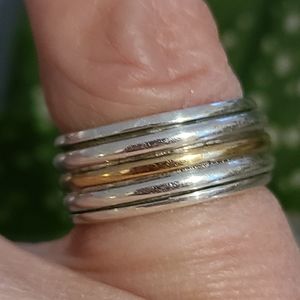 Spinner Band Designer Ring 925 Size 5